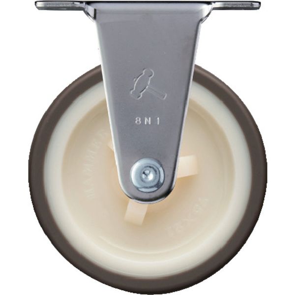 320ERUR75 814-2071 Eシリーズオールステンレス 固定式ウレタン車輪(ナイロンホイール)75mm