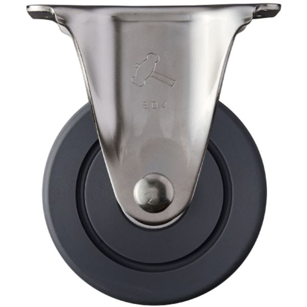 ステンレス製プレート式キャスター プレート式ステンレスキャスター 固定 車輪径100mm MCナイロン Sシリーズ