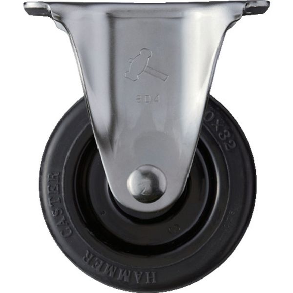 320SRRBU100 814-2159 Sシリーズオールステンレス 固定式ゴム車輪(ローラーベアリング)100mm