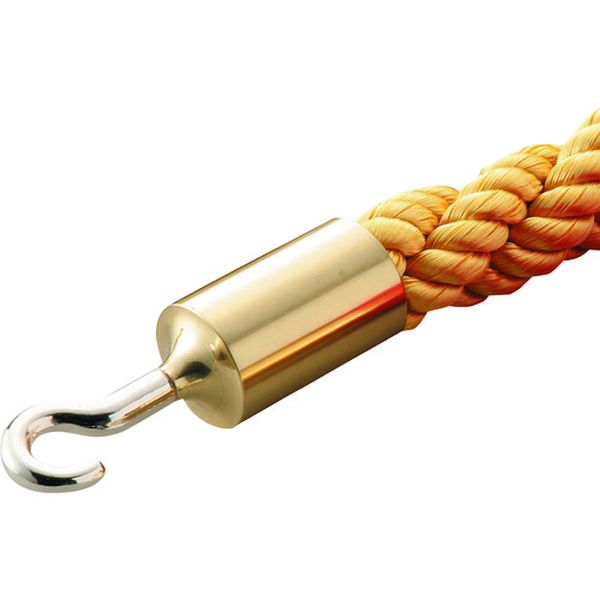 107-7375 パーテーションスタンド用ロープ 黄 金具：ゴールド BA30-Y 30Φ×1200mm
