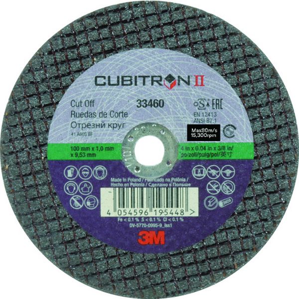 207-2090  キュービトロン2 切断砥石  外径100mm 穴径9.53mm