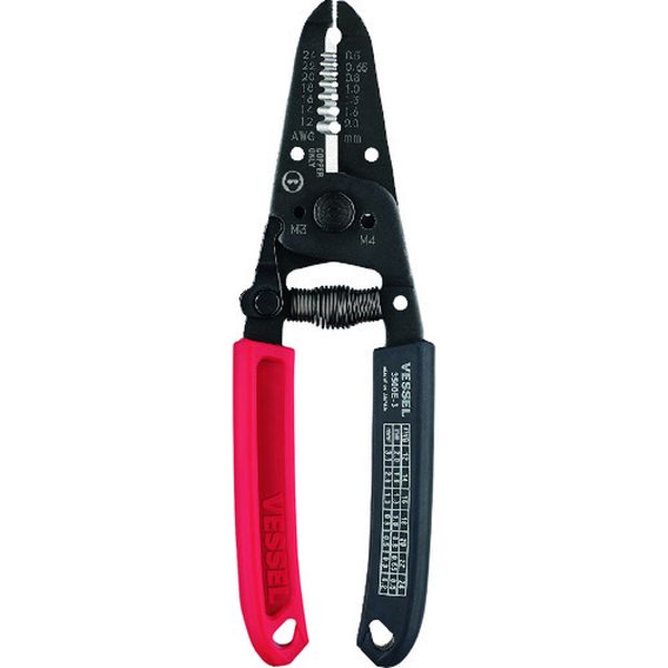 ベッセル ワイヤーストリッパーねじカッター付 No.(単線・より線用)