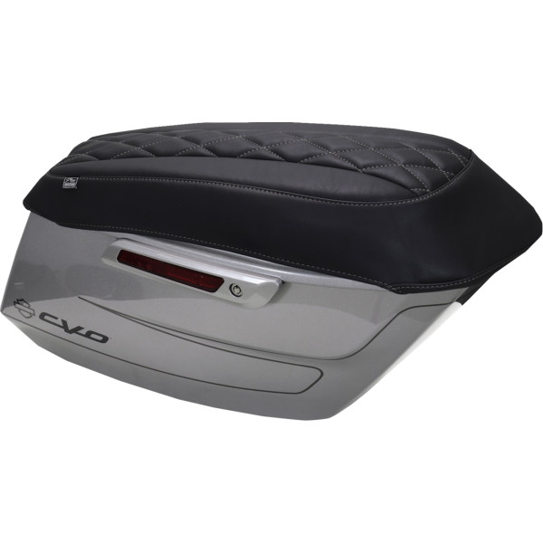 COVER SADDLEBAG LID DLX DIAM GUN METAL GRAY THREAD