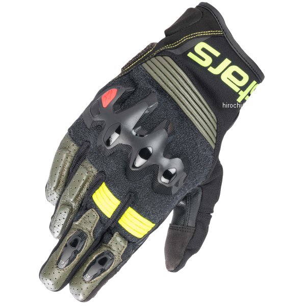 春夏モデル HALO レザーグローブ フォレストブラック/イエローフロー