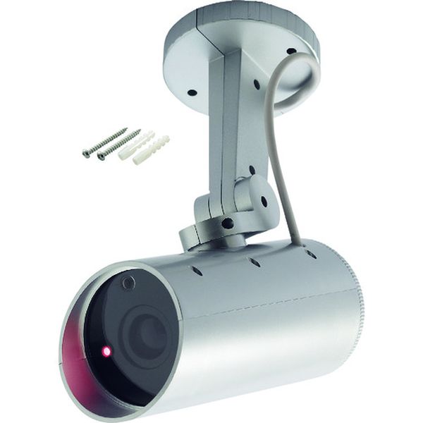 ダミー防犯カメラ センサー式自動首振り機能付 防雨タイプ ダミーカメラ防雨型