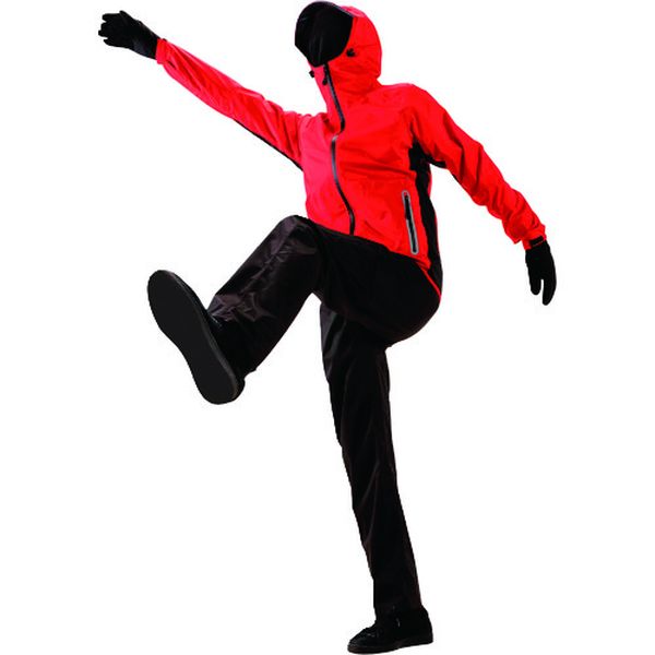 ストレッチレインスーツ レッド Mサイズ