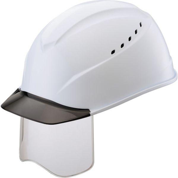 1230VJSHV7W3J エアライトS搭載ヘルメット(ブラック透明ひさし・溝・通気孔・シールド付) 白色