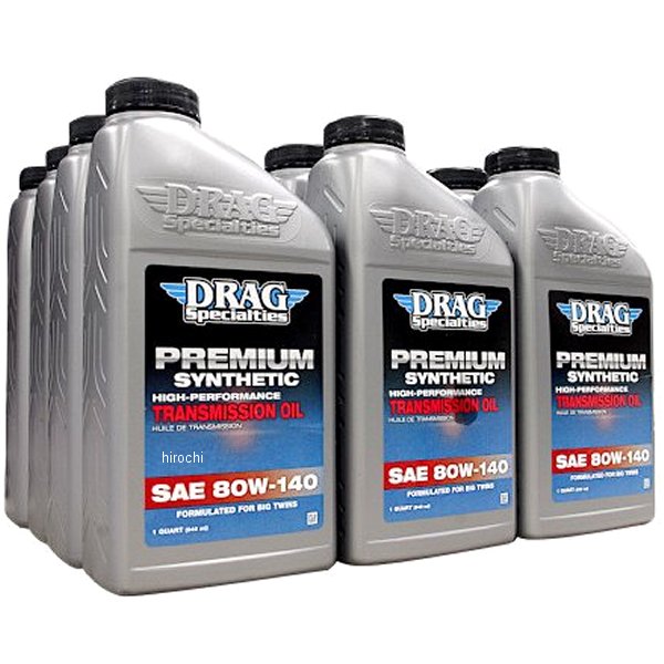 DRAG トランスミッションオイル 100%化学合成 80W140 ビッグツイン用 12本入り