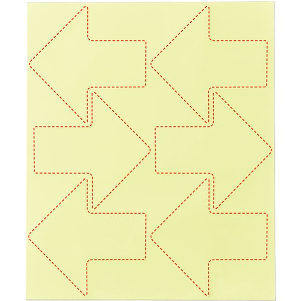 662-7805  高輝度蓄光ステッカー 矢印セット(6枚付き) 100×100