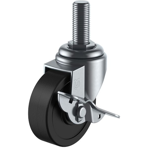 ねじ込み式 自在 キャスター 導電ゴム 車輪径75mm ストッパー付き ST-S型 ネジ寸法M16×40ピッチ2