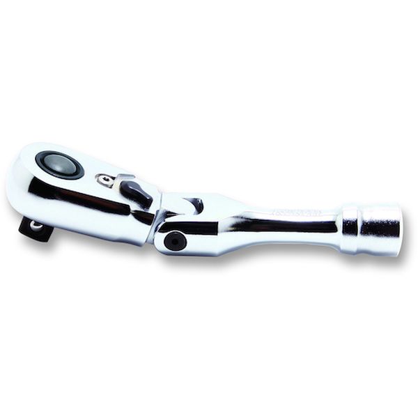 Z-EAL 3/8”(9.5mm)SQ. プッシュボタン式首振りラチェットハンドル(ショート) 全長120mm