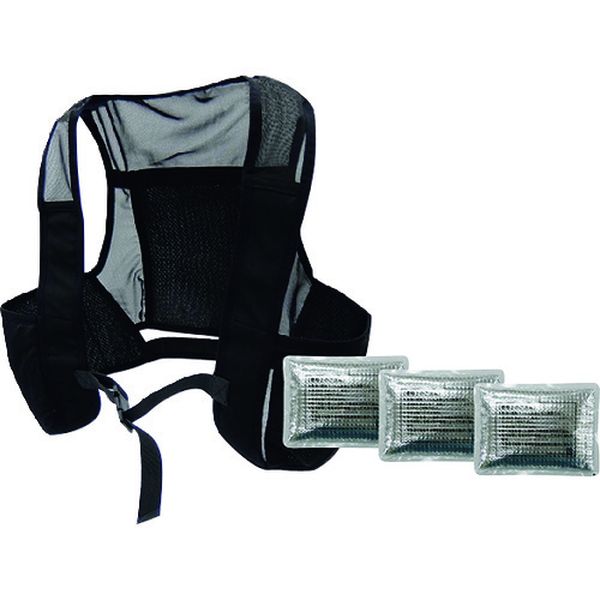 熱中症予防対策用品 ピタッと冷却ベスト 標準パッケージ ブラック フリーサイズ