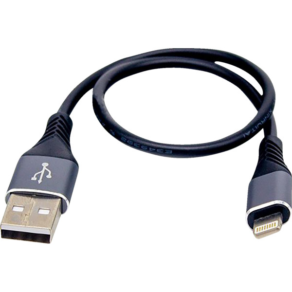 USB充電ケーブル12インチ 黒/グレー