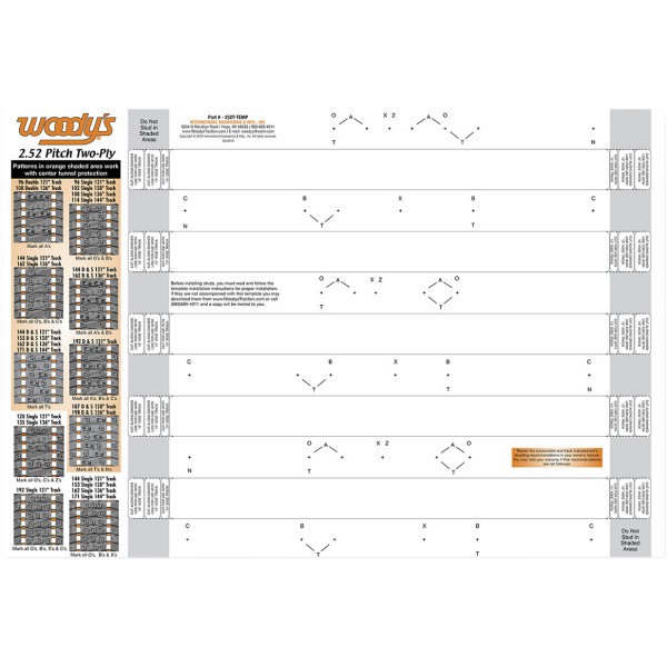スタッディング テンプレート 2PLY  2.52ピッチ