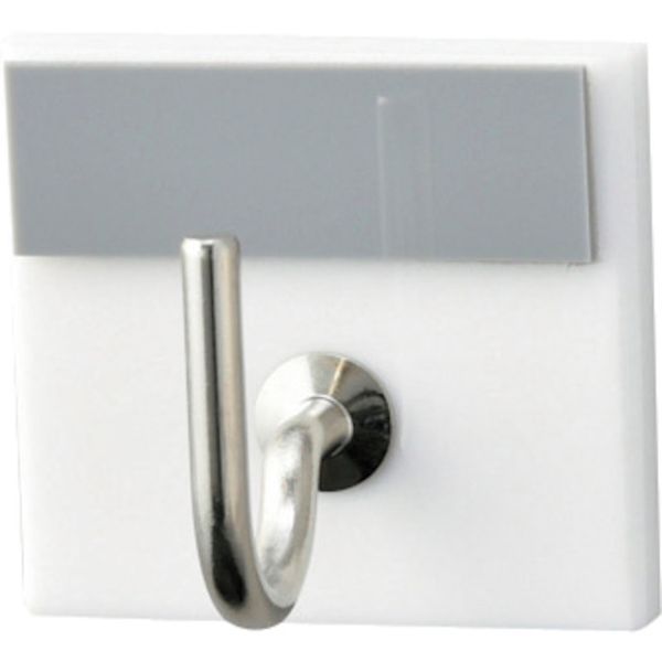 107-6289 キーハンガー グレー 30×33mm 裏面テープ付 アクリル製 キーハンガー1R(8)