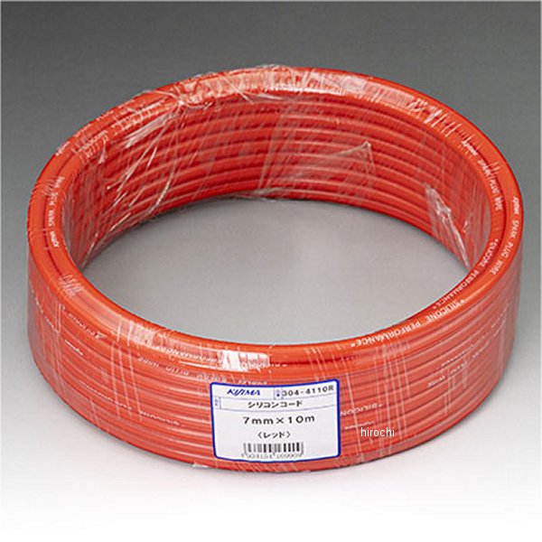 シリコンコード 7mmx10m 赤