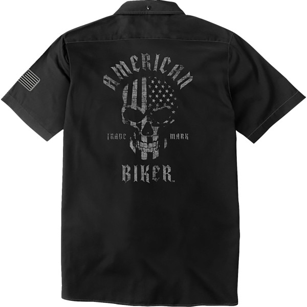 シャツ SHOP BIKER SAM ブラック/グレー Sサイズ