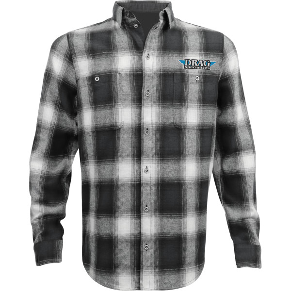 SHIRT DRAG FLANNEL 25 BLACK/GRAY 4XL