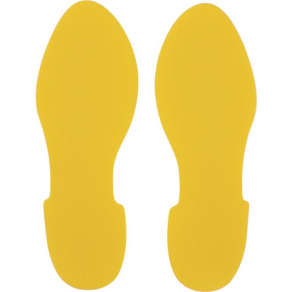 路面表示ステッカー 足型/黄 280×100mm 左右各1枚/計2枚組