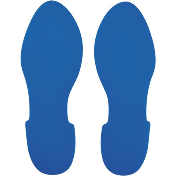 路面表示ステッカー 足型/青 280×100mm 左右各1枚/計2枚組