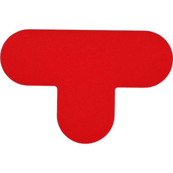 路面表示ステッカー T型 赤 100×150mm 10枚組 PVC