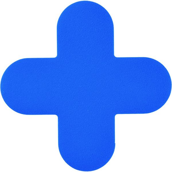 路面表示ステッカー 十字型 青 150×150mm 10枚組 PVC