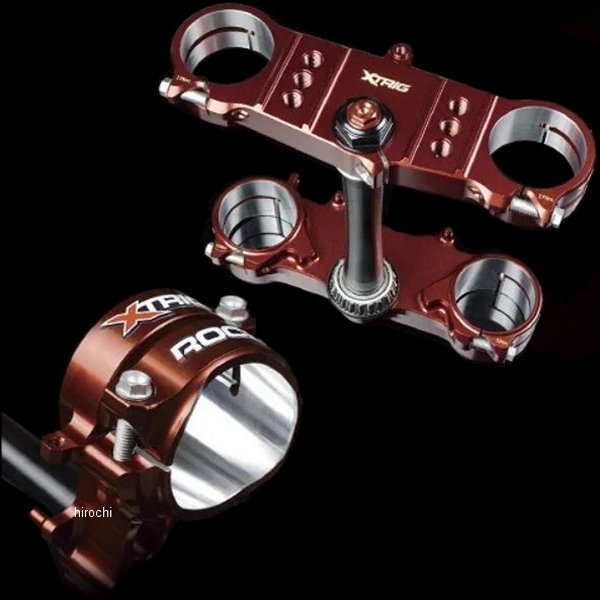 XTRIG トリプルクランプキット ROCS PRO 16年-18年 RMZ250 オフセット=13-16 ブラウン