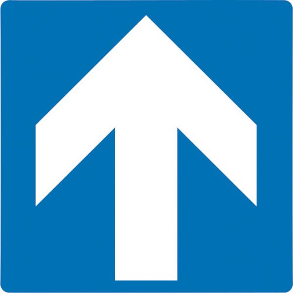 244-3733 階段蹴込み板用標示ステッカー 矢印 STPS-6 青 100×100mm 4枚組 エンビ