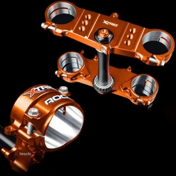 XTRIG トリプルクランプキット ROCS PRO 03年-22年 KTM SX125 オフセット=22-24 オレンジ