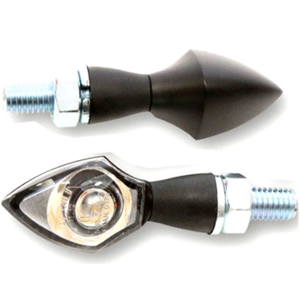 LED ウインカー Panhead M8 クリアレンズ 黒 左右ペア