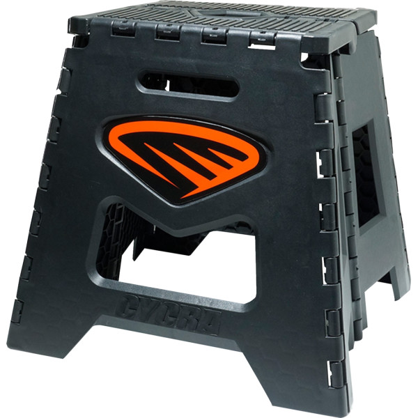 FOLDING MOTOSTAND - BLACK W/ ORANGE DECAL