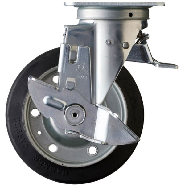 413F0SR150  スイッチキャスター ゴム車輪 150mm ストッパー付