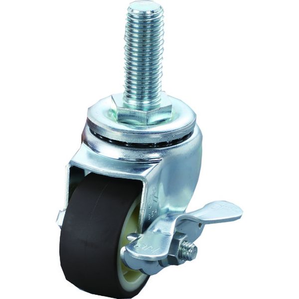 413SAUB50 336-5233 ねじ込み式 旋回式ウレタン車輪(ラジアルボールベアリング)50mm ストッパー付