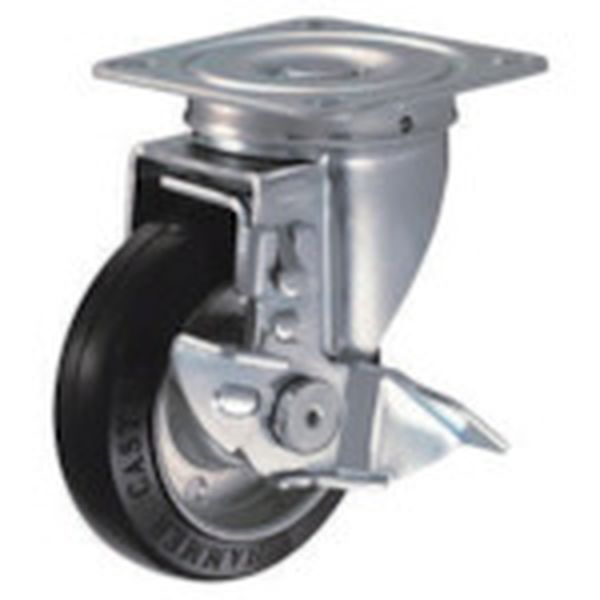 旋回式ゴム車輪 100mm ストッパー付