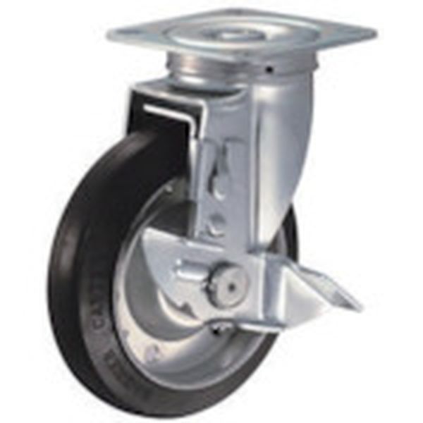 旋回式ゴム車輪 150mm ストッパー付