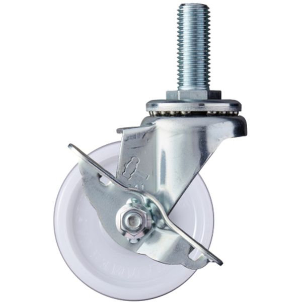 ねじ込み式キャスター 自在(ストッパー付) 車輪径75mm ナイロン車輪(ラジアルボールベアリング)