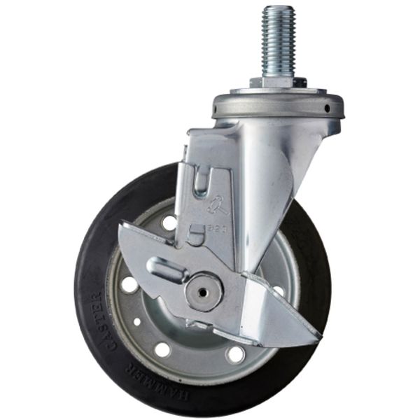 ねじ込み式キャスター 420SAシリーズ(ゴム車・太ねじタイプ) 自在ストッパー付 車輪径150mm
