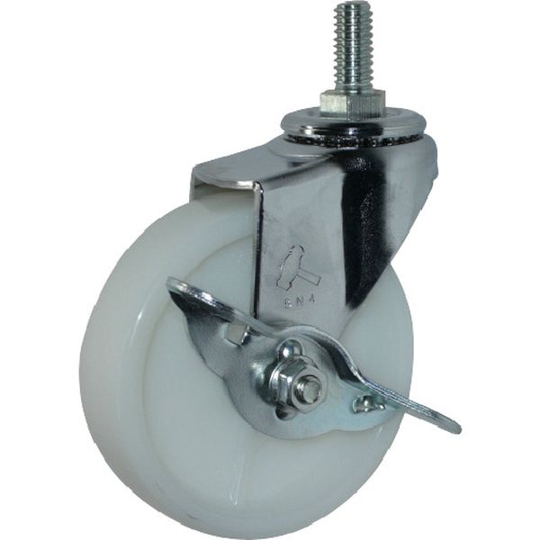 415A20N75  ねじ込み旋回式ナイロン車輪 75mm W3/8 ストッパー付