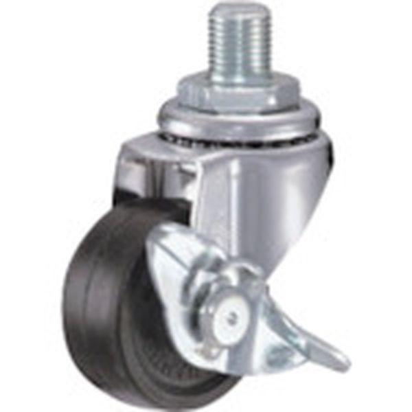 415A20R40  ねじ込み旋回式ゴム車輪 40mm W3/8 ストッパー付