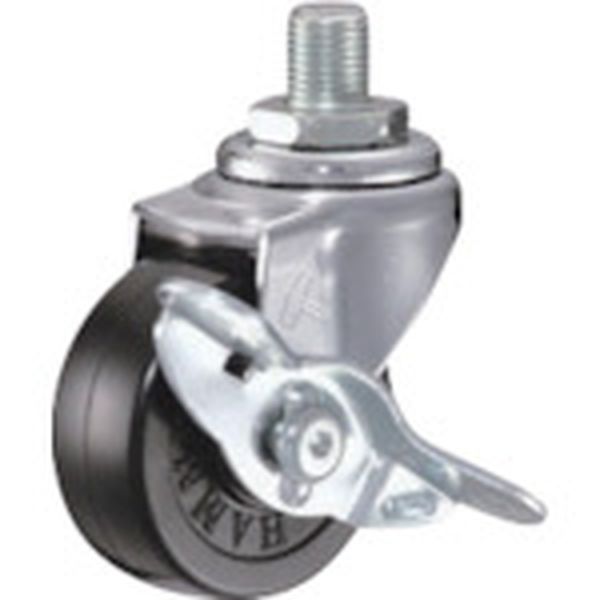 415A20R50  ねじ込み旋回式ゴム車輪 50mm W3/8 ストッパー付