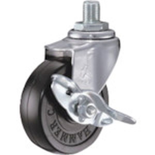 415A20R65  ねじ込み旋回式ゴム車輪 65mm W3/8 ストッパー付