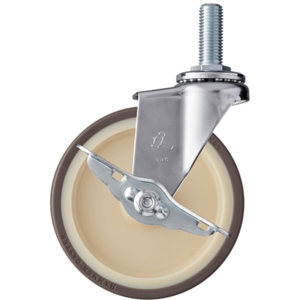 ねじ込み式キャスター 415EA 旋回式 車輪径125mm ウレタン車輪(ナイロンホイール・ベアリング)ストッパー付