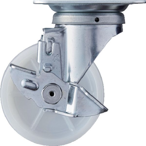 419SN100 814-2566  旋回式ナイロン車輪 100mm ストッパー付