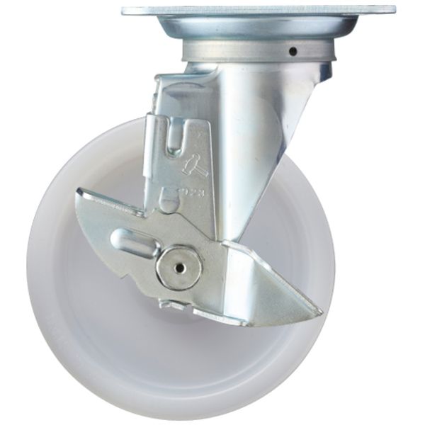 419SN150 プレート式キャスター プレート式キャスター 自在(ストッパー付) 車輪径150mm ナイロン車輪