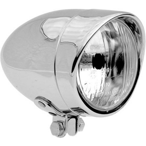 ヘッドライト 4インチ Long Bone Visor H4 クローム