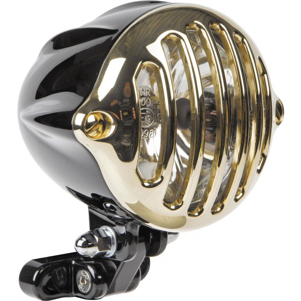 ヘッドライト 4インチ Alcatraz 黒/ブラス