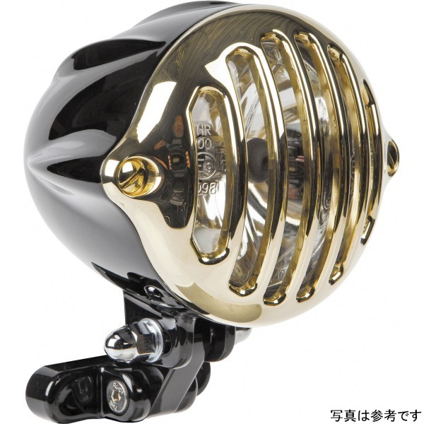 ヘッドライト 4インチ Alcatraz マットブラック/ブラス