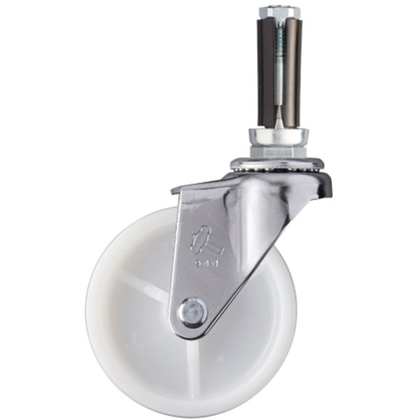 パイプ差込み式キャスター パイプ差込み式キャスター 自在 車輪径75mm ナイロン車輪 φ16～18用