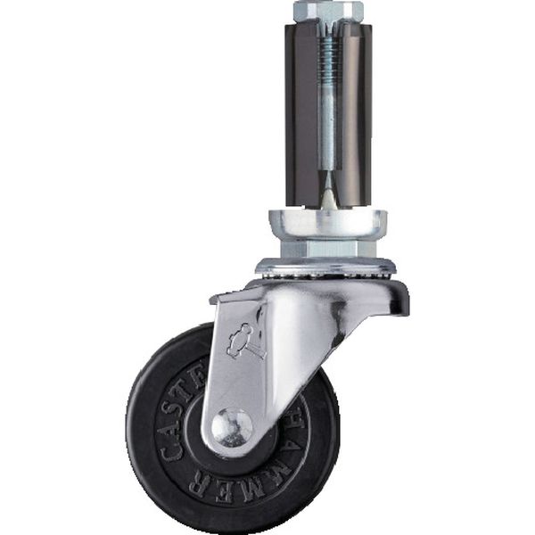 4202EUR50  パイプ差込み旋回式ゴム車輪 50mm φ19～21用