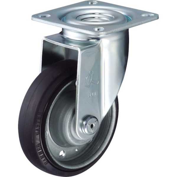 4202S1RB125 プレート式キャスター プレート式キャスター 自在 車輪径125mm ゴム車輪(ボールベアリング)